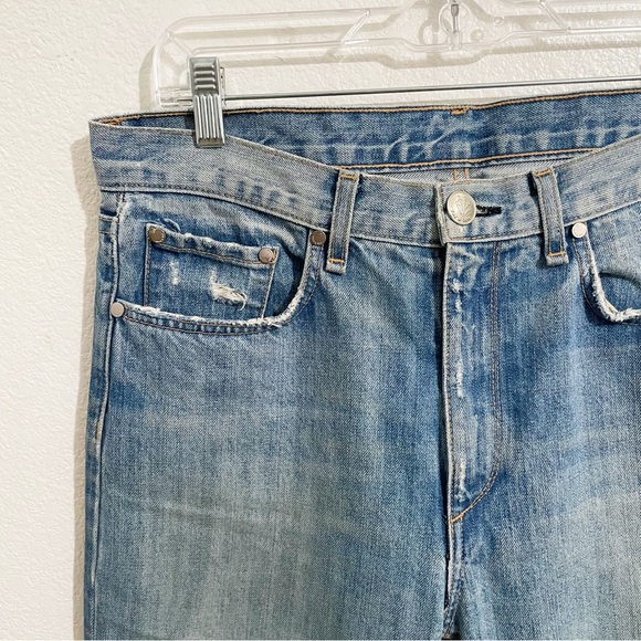 Rag & Bone Boy Distressed Straight Leg Jeans in Hel with Holes - Picture 7 of 11